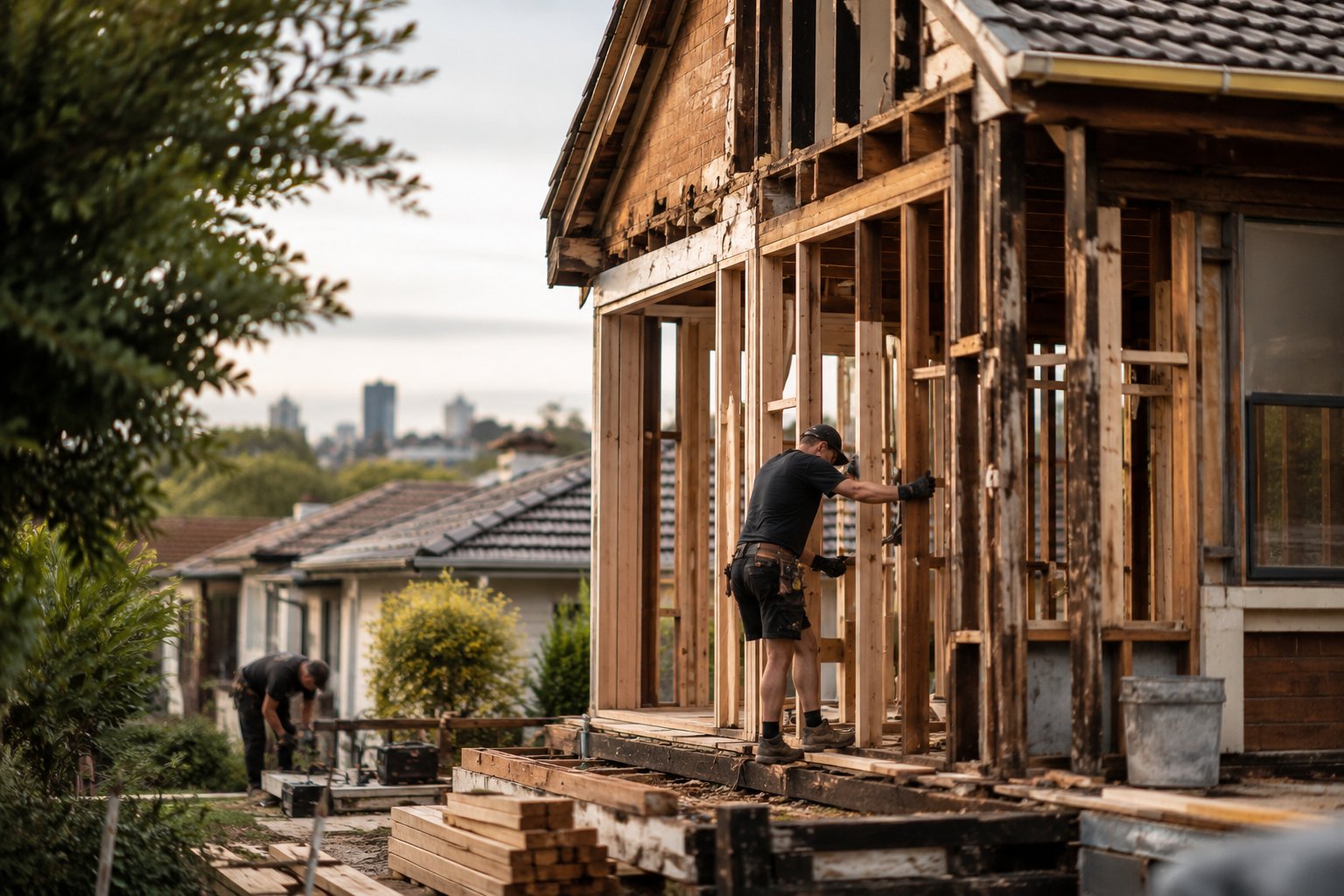 Residential extension under construction