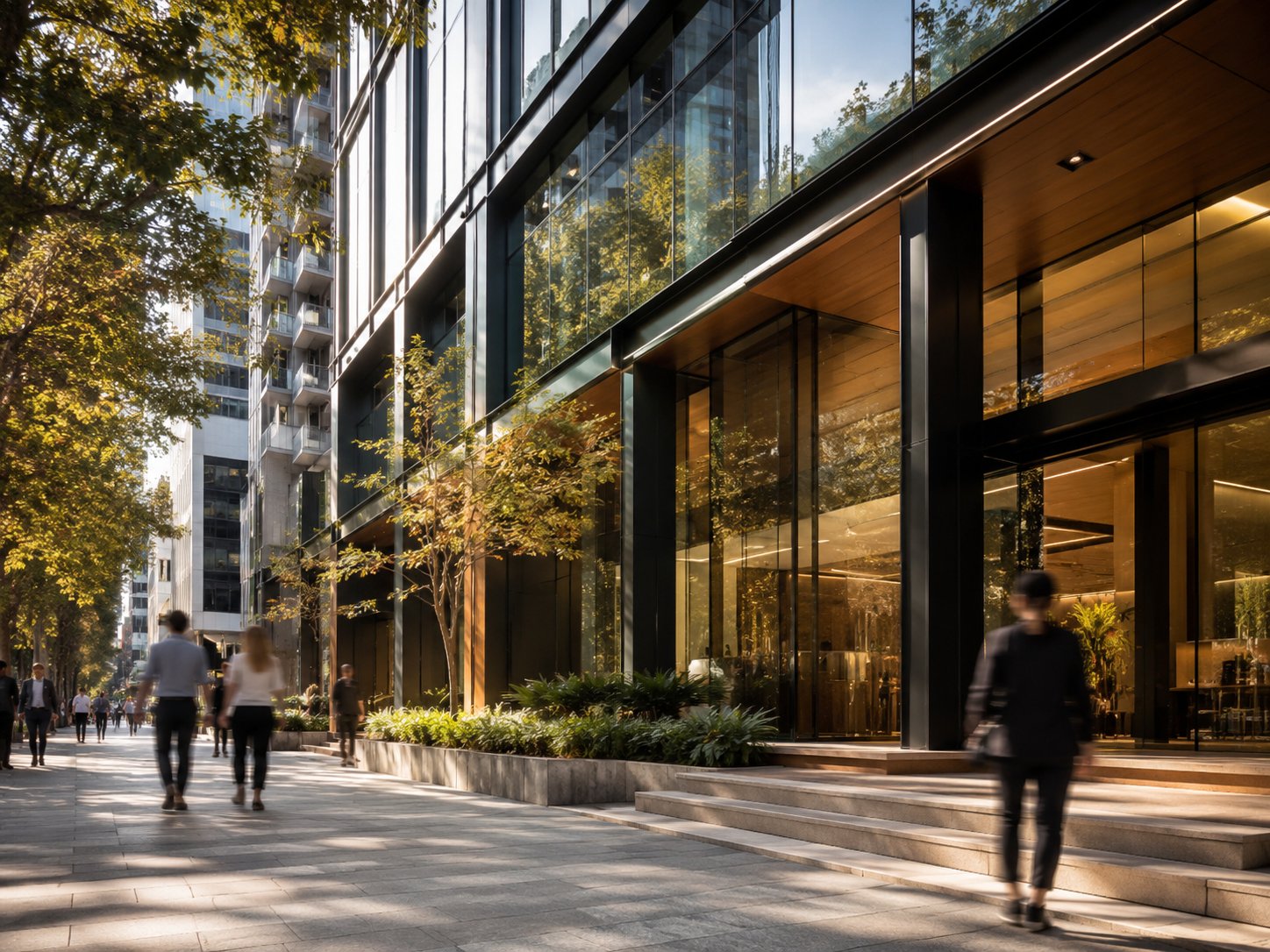 Completed commercial building exterior