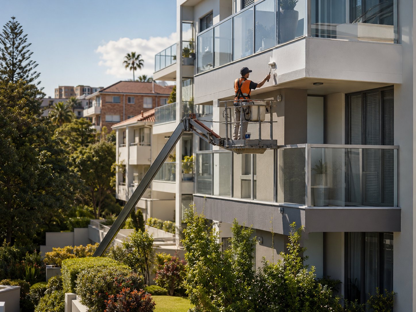 Maintenance work on a strata apartment building